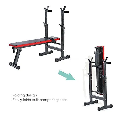 KOBO ADJUSTABLE HOME GYM WEIGHT BENCH PRESS EXERCISE EQUIPMENT SEAT SQUAT STAND DIP
