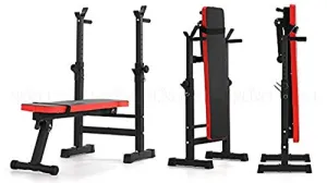 KOBO ADJUSTABLE HOME GYM WEIGHT BENCH PRESS EXERCISE EQUIPMENT SEAT SQUAT STAND DIP