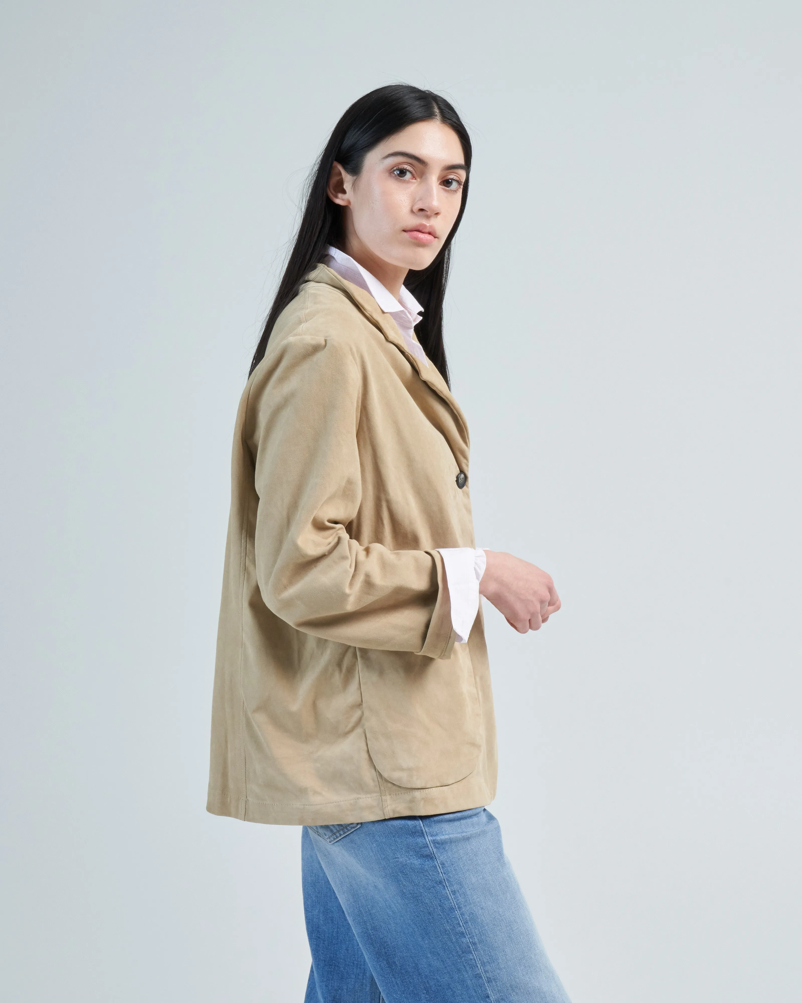leather walking jacket