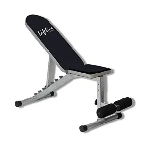 Life Line Fitness LB-311 Adjustable Bench with 8 Levels, Flat, Incline & Decline with Leg Support for Full Body Strength Workout for Men at Home,