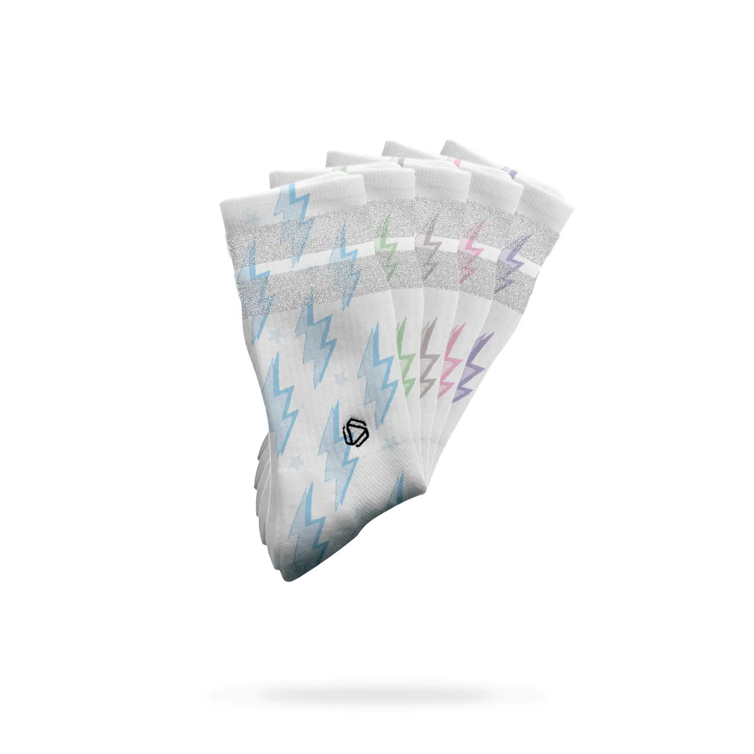 Lightning Bolts Glitter Socks