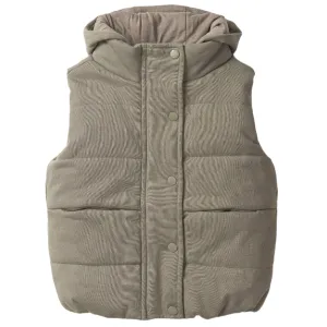 Little Bipsy Hooded Puffer Vest - Army Green