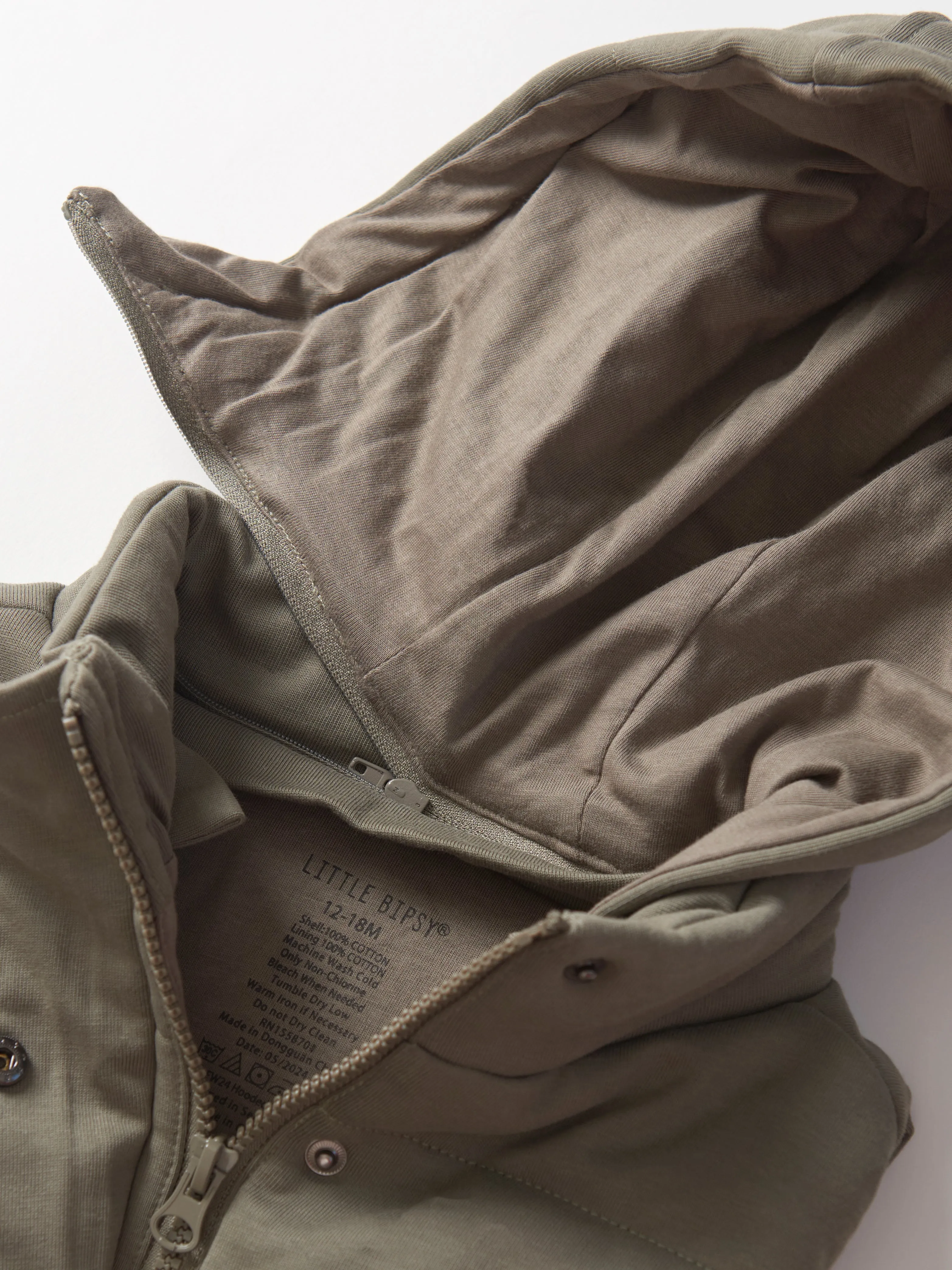 Little Bipsy Hooded Puffer Vest - Army Green