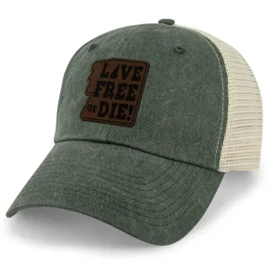 Live Free or Die Leather Patch Relaxed Trucker