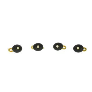 Matted Onyx And Diamond Yellow Gold Formal Dress-Stud Set