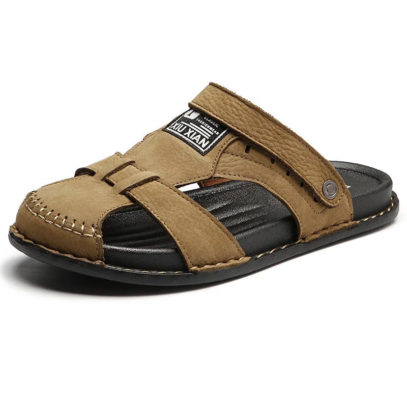 Men's Sports Casual Leather Plus Size Sandals