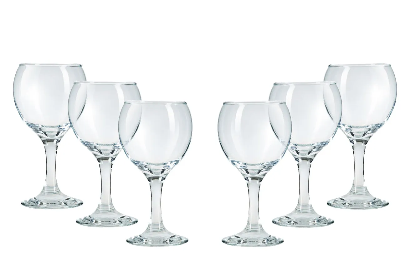 Misket Wine Glass Set of 6, Clear Wine Goblets