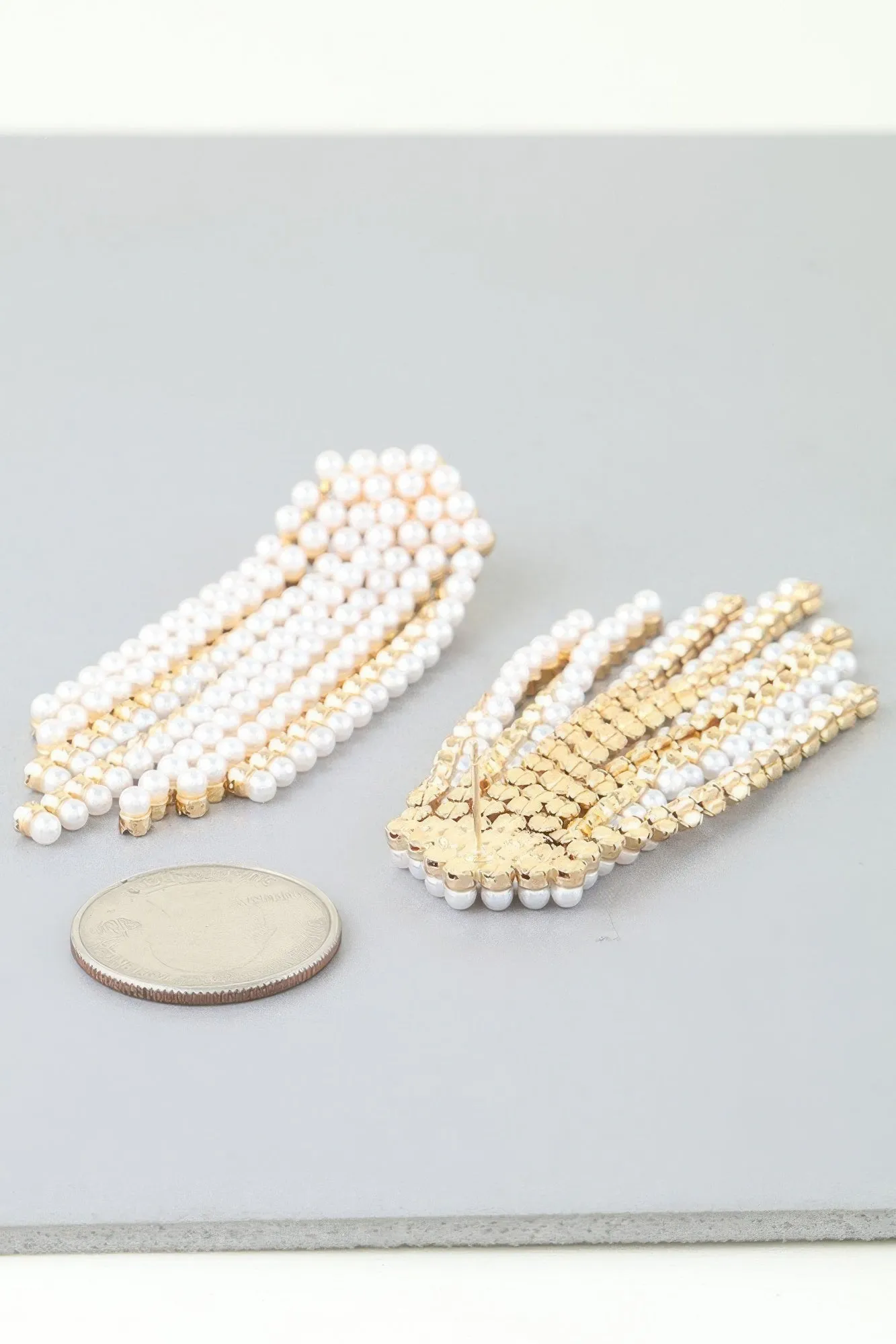 Multi Pearl Curtain Drop Earrings