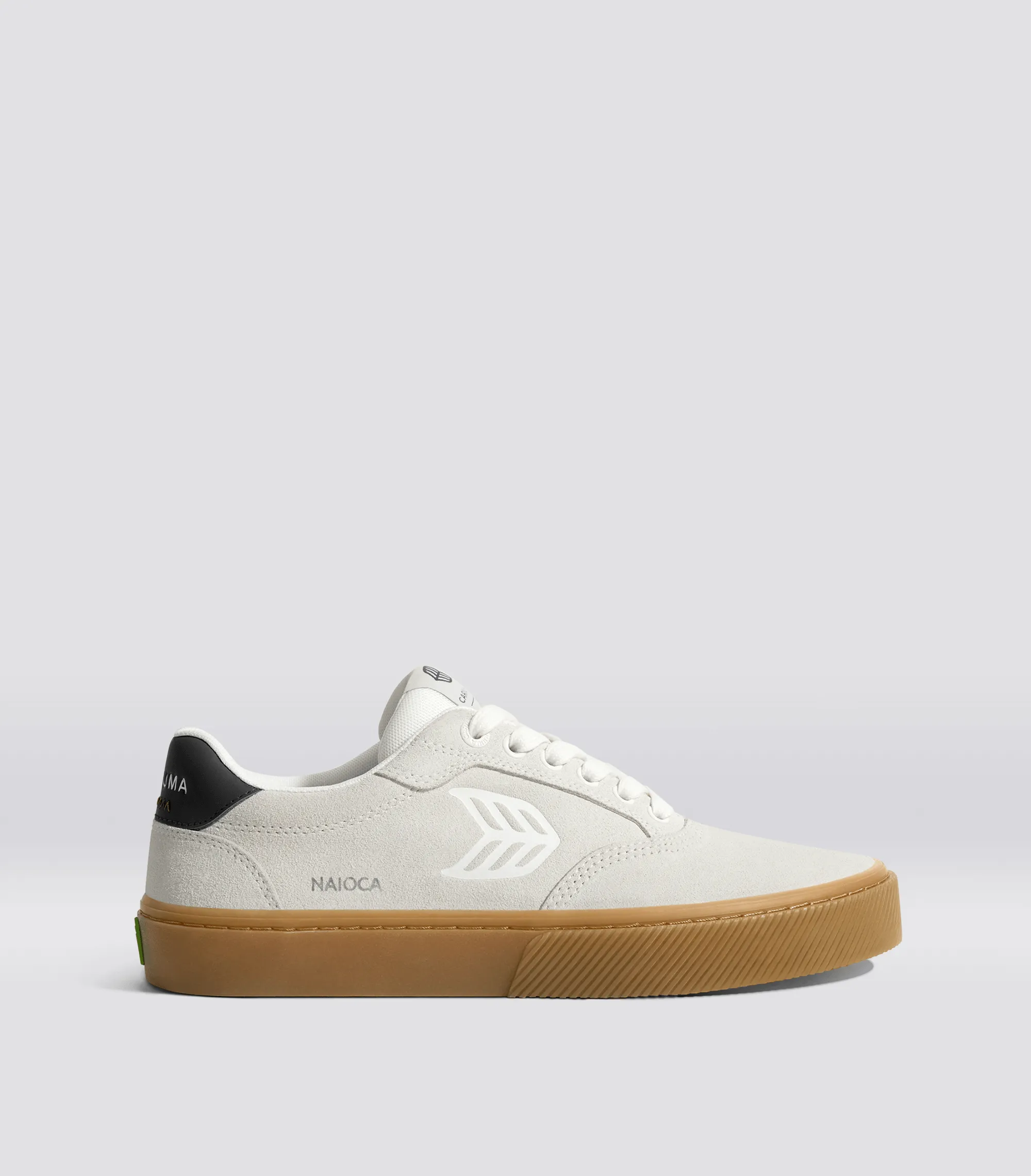 NAIOCA Gum Vintage White Suede Off-White Logo Black Sneaker Men