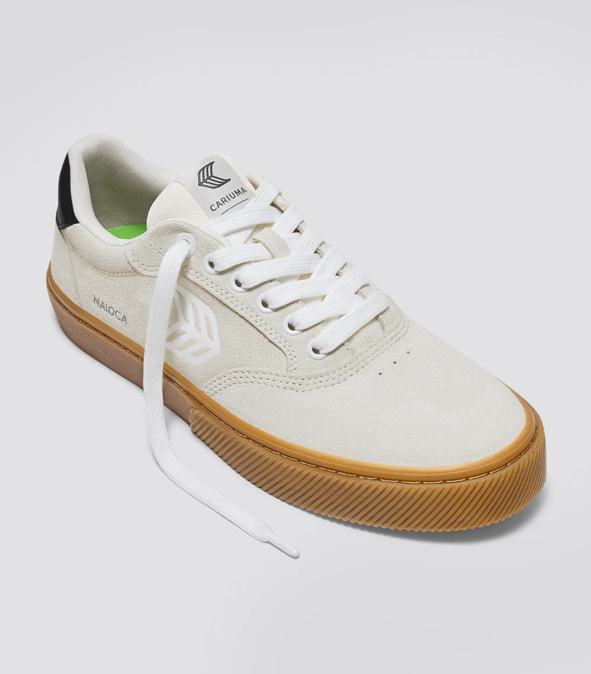 NAIOCA Gum Vintage White Suede Off-White Logo Black Sneaker Men