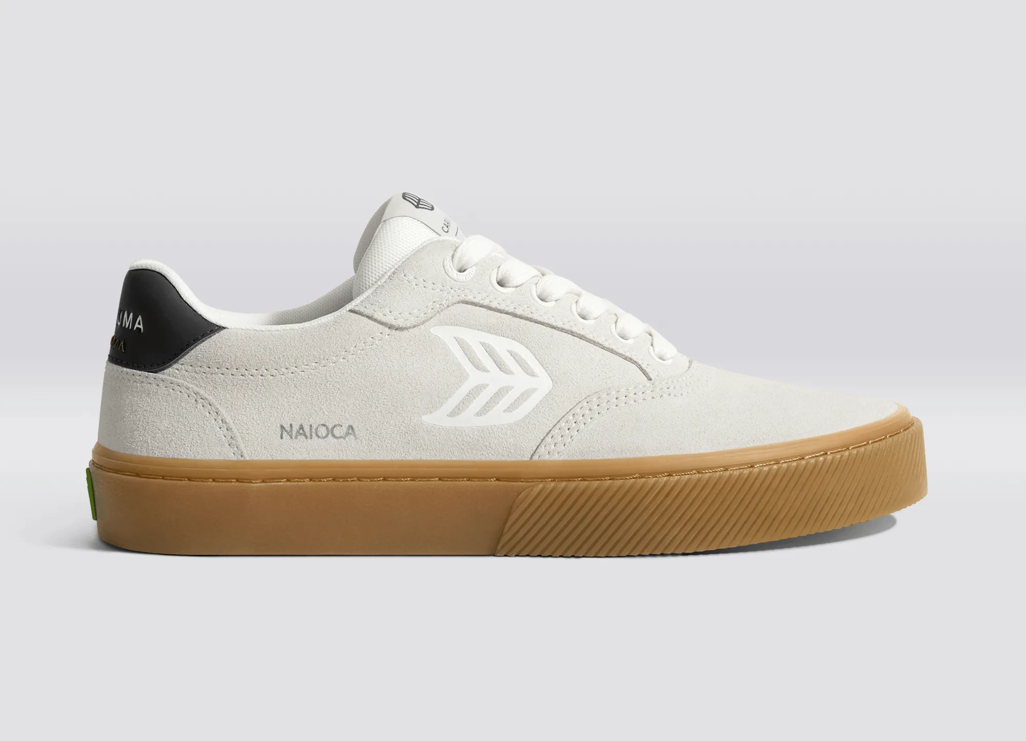 NAIOCA Gum Vintage White Suede Off-White Logo Black Sneaker Men