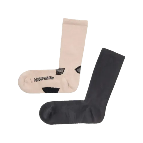 Naturehike - Fitness Right Angle Socks 2 Pairs Short - Black-Khaki