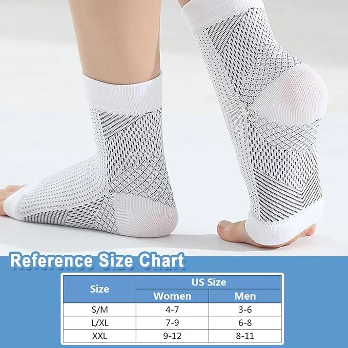 New 1 Pair Neuropathy Socks, Ankle Compression Socks for Women Men, Soothe Relief Compression Socks for Plantar Fasciitis  Black L/XL, Fits Women 7-9, Men 6-8