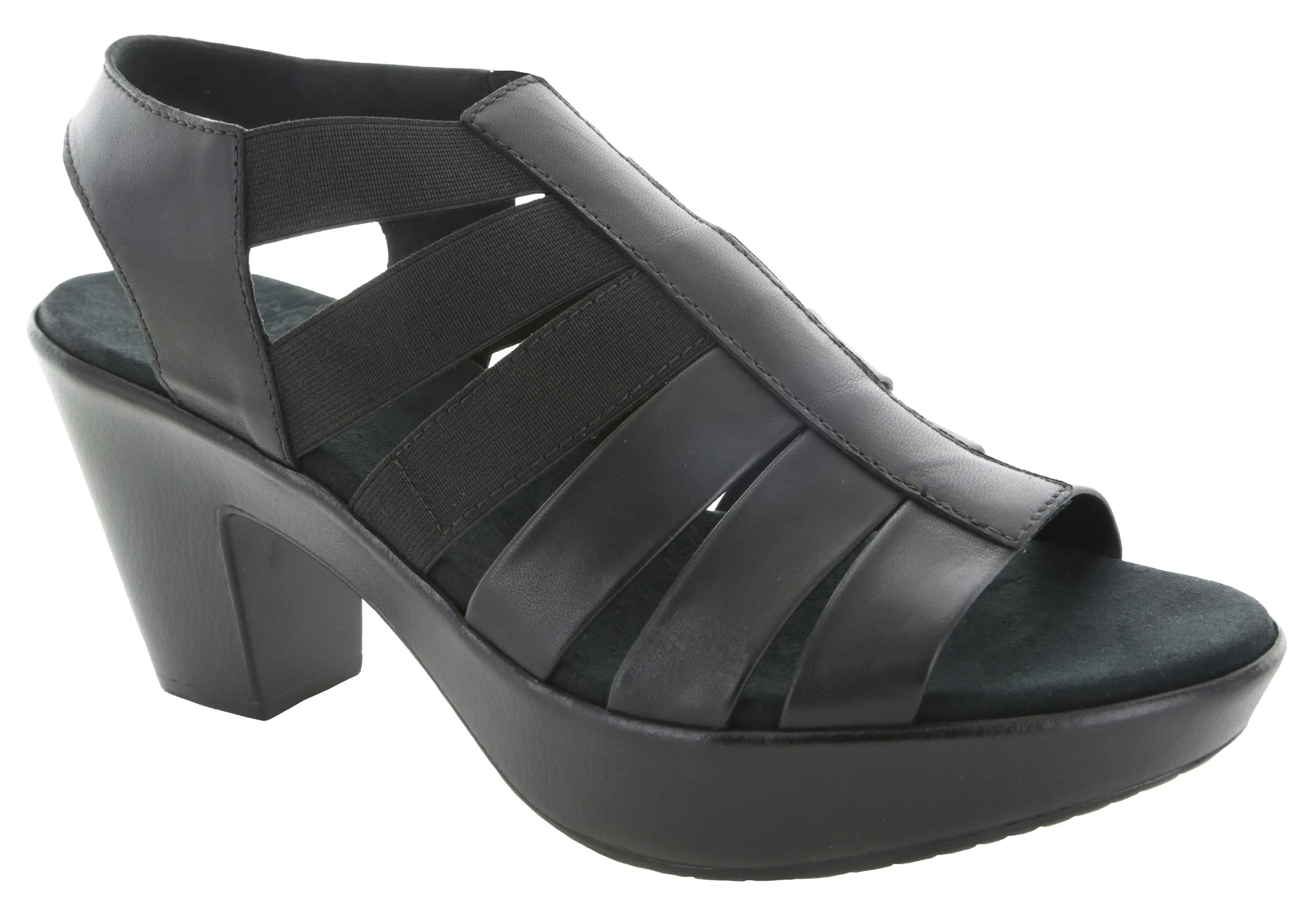 New Nordstrom Item! Women's Munro Black Heeled Platform Sandal in black! Sz 8! Retails $230 US 