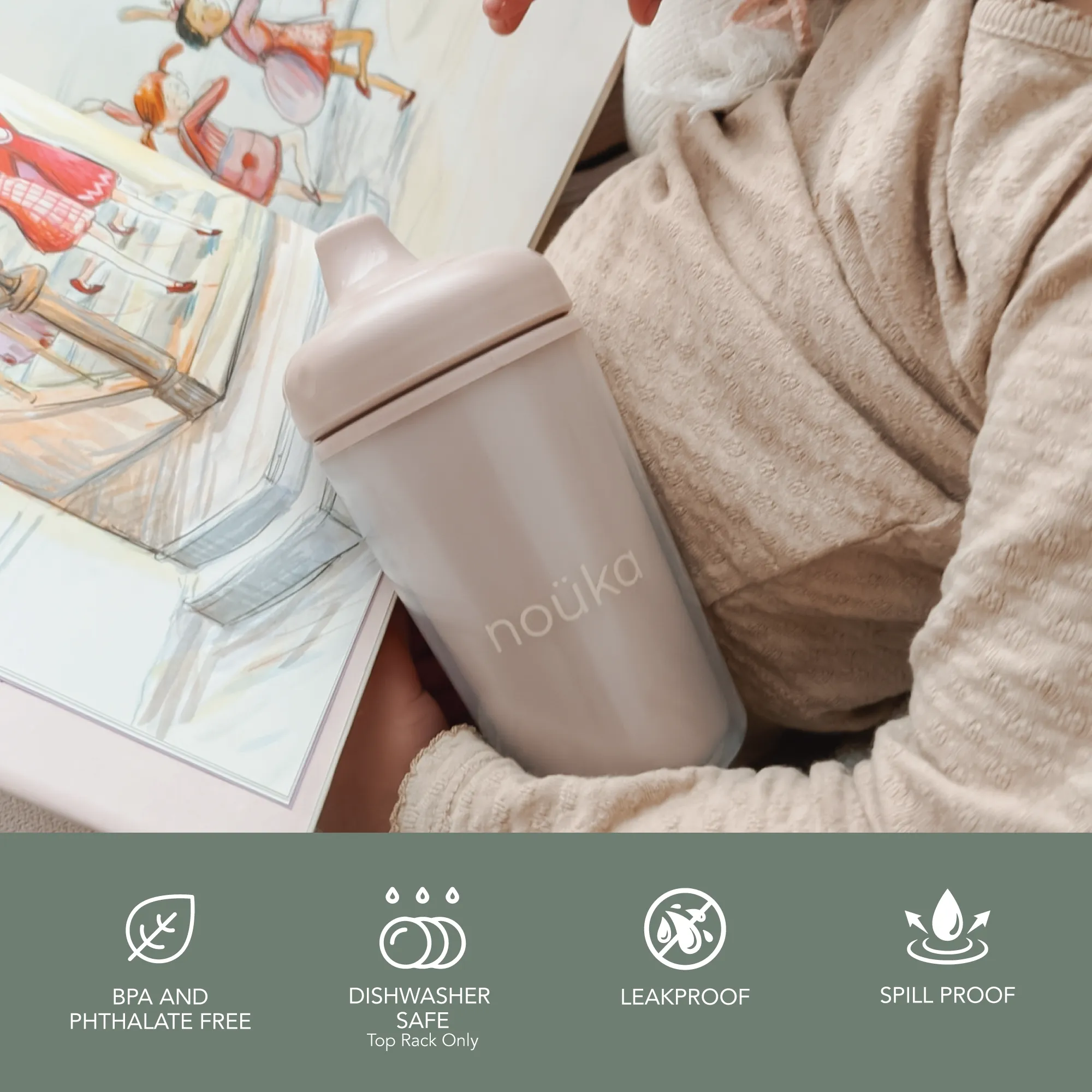 noüka Insulated Sippy Cup - Moss (Min. of 2 PK, Multiples of 2 PK)