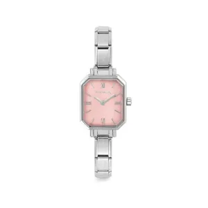 Nomination Composable Paris Watch, Pastel Pink Rectangular, Cubic Zirconia, Stainless Steel