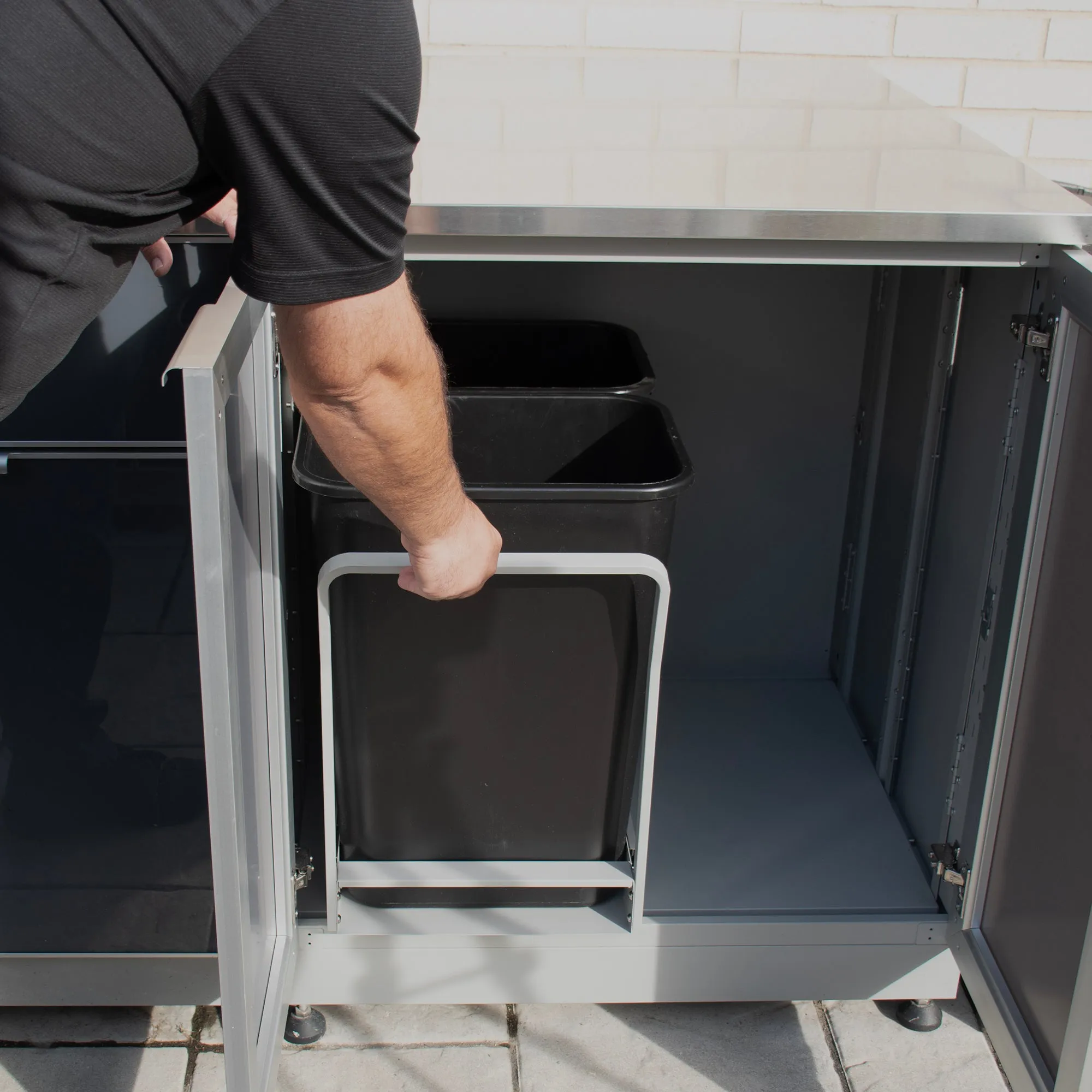Outdoor Kitchen Pull Out Trash System