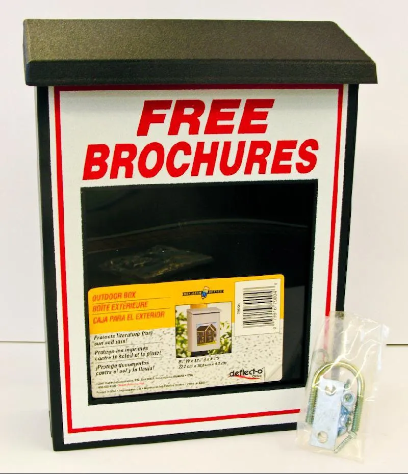 Outdoor Literature Box (Black) - Deflecto brand
