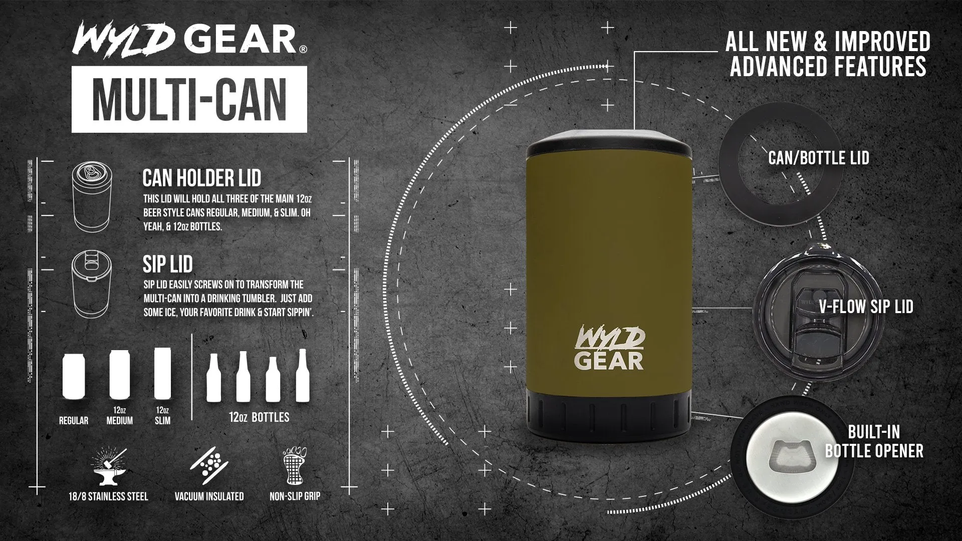Personalized 12 oz. Wyld Gear Multi-Can Drink Holder