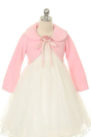 Pink Classic Fleece Bolero for Girls