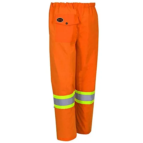 Pioneer Heavy-Duty CSA Waterproof Work Pants, Elastic Waist, Hi Vis and Reflective Stripe