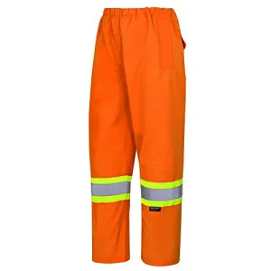 Pioneer Heavy-Duty CSA Waterproof Work Pants, Elastic Waist, Hi Vis and Reflective Stripe
