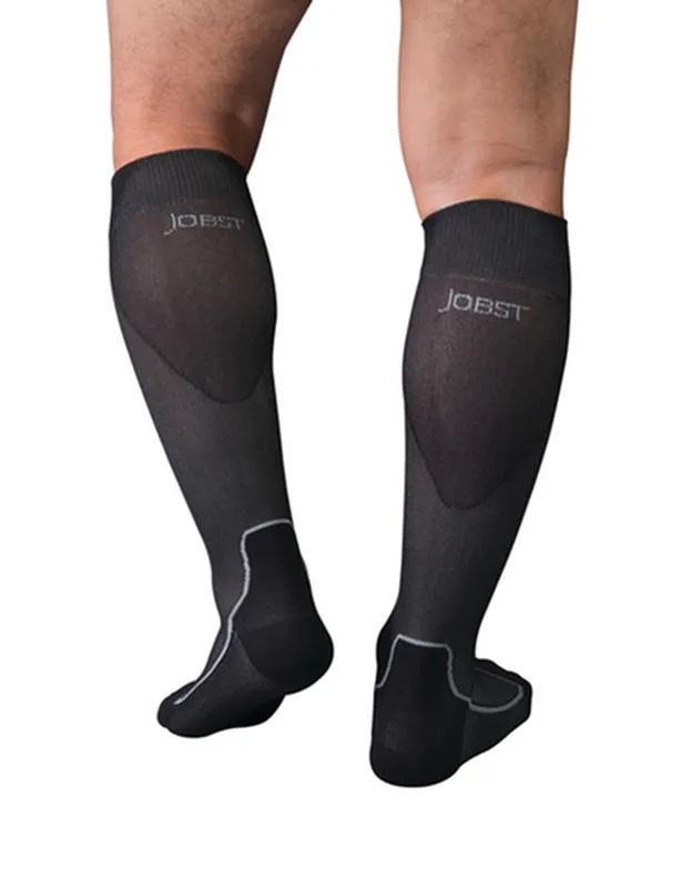 PR/1 JOBST SPORT STOCKING UNISEX, 15-20MMHG, LG, BLACK, CLOSED TOE