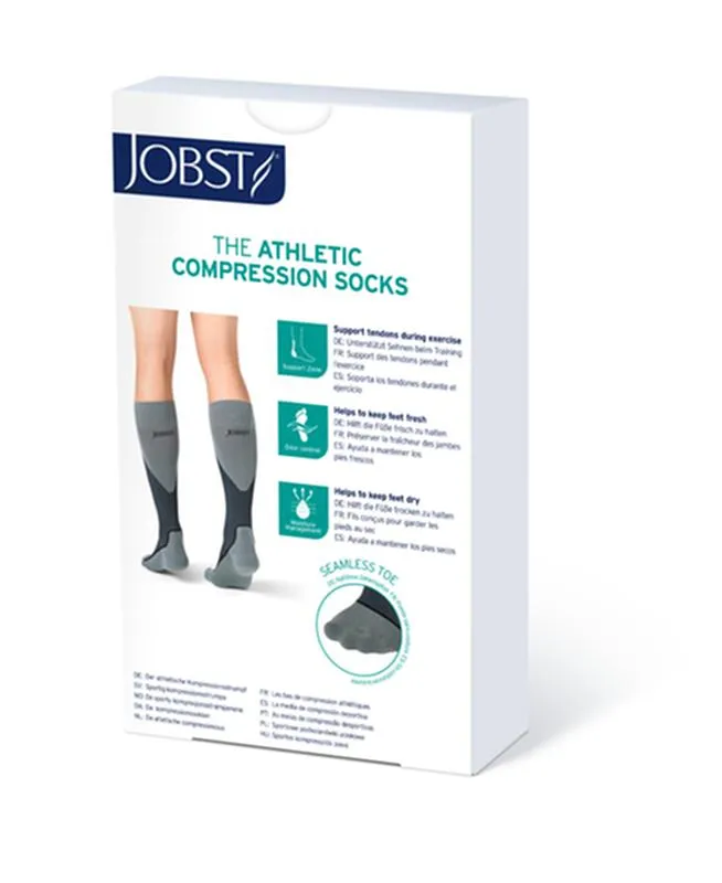PR/1 JOBST SPORT STOCKING UNISEX, 15-20MMHG, LG, BLACK, CLOSED TOE