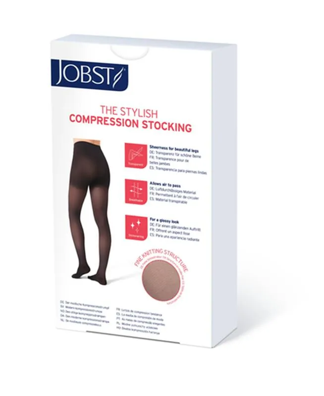 PR/1 JOBST ULTRASHEER WOMEN, THIGH HIGH W/SIL DOT BAND, 15-20MMHG, SM, CLASSIC BLACK, CLOSED TOE