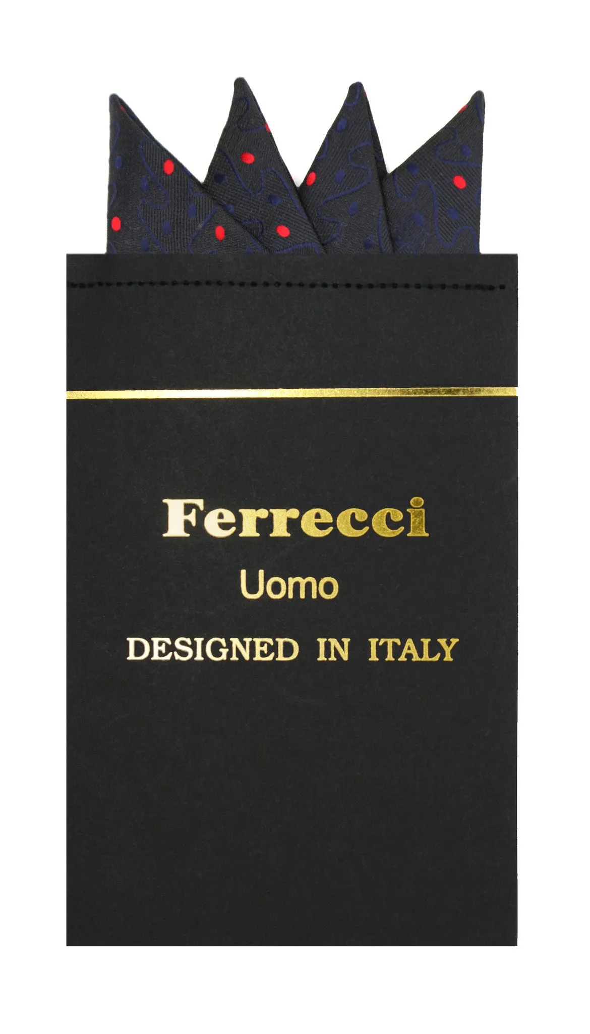 Pre-Folded Microfiber Black Red Stripe Handkerchief Pocket Square