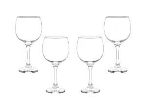 Premiere Grand Stemmed Wine Glasses Set 20 Oz, Modern Crystal Clear Goblets (4)