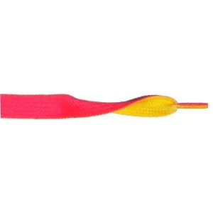Printed 3/8" Flat Laces - Hot Pink/Yellow (1 Pair Pack) Shoelaces