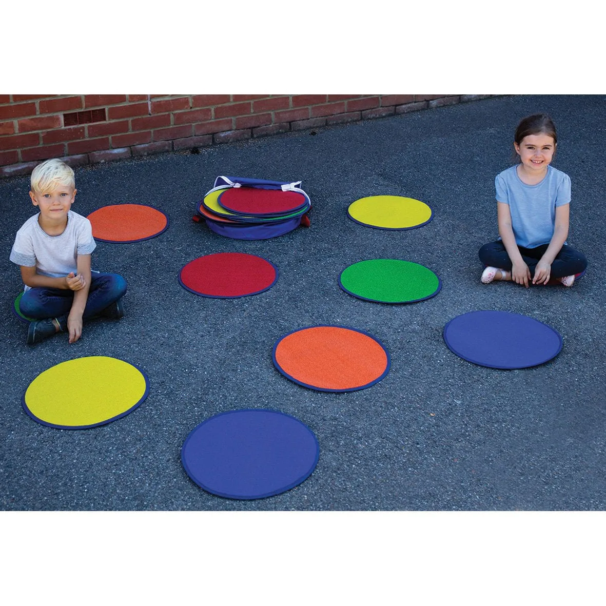 Rainbow Circle Outdoor Mats pk 30