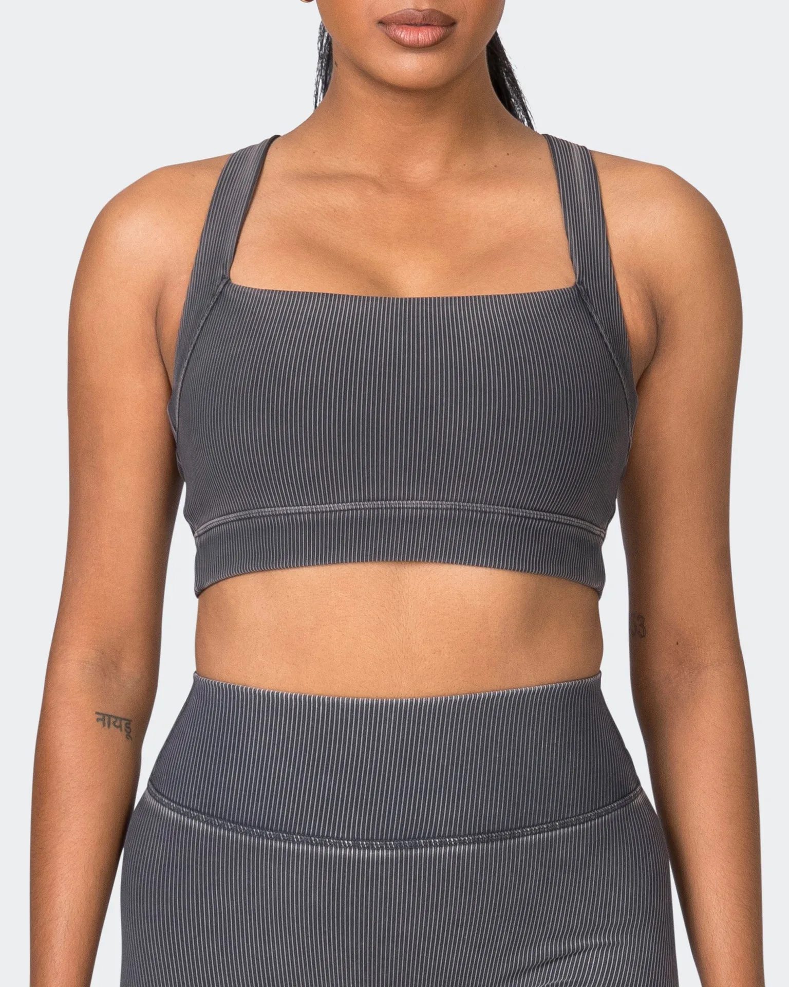 Rebound Vintage Rib Bra - Washed Black