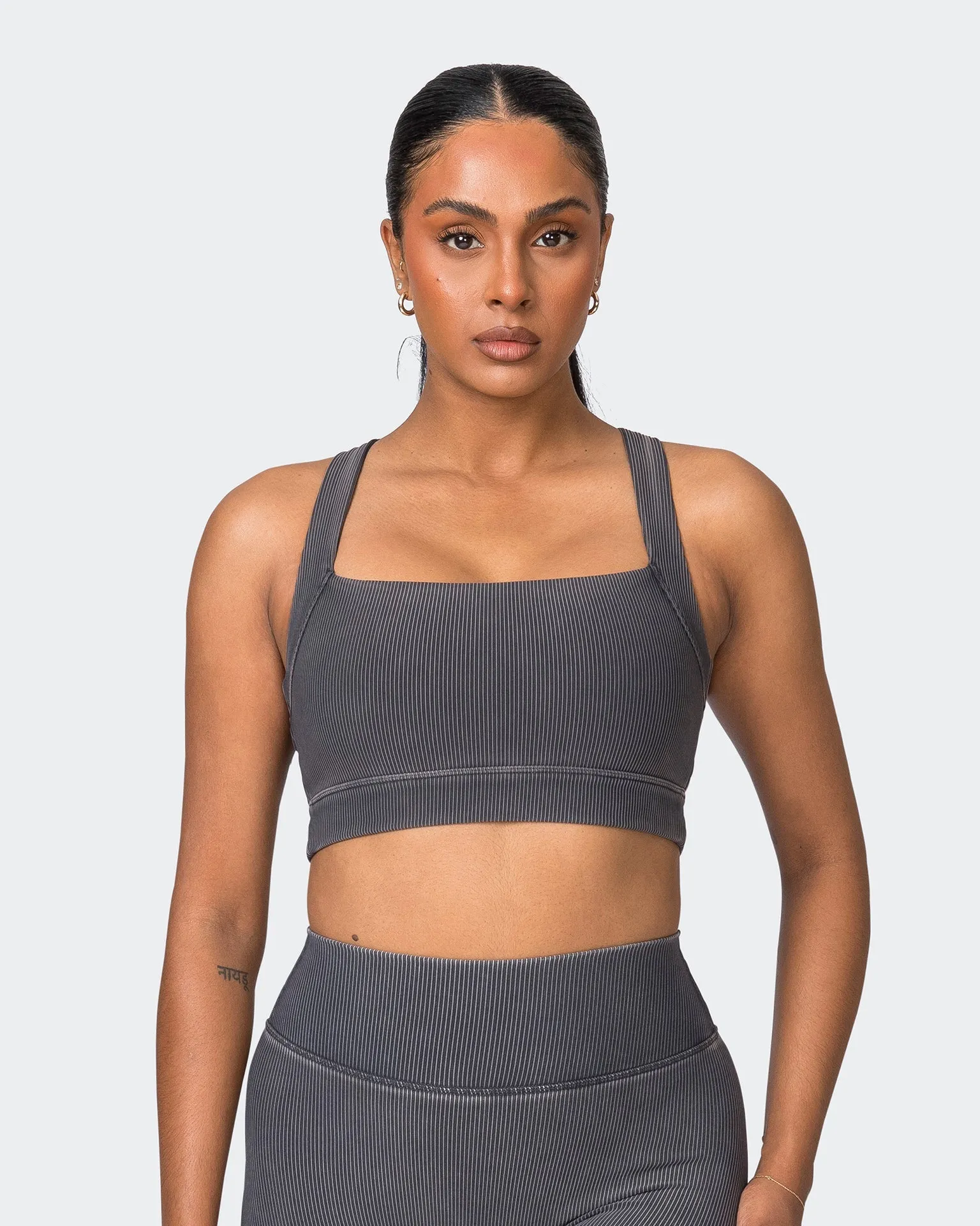Rebound Vintage Rib Bra - Washed Black