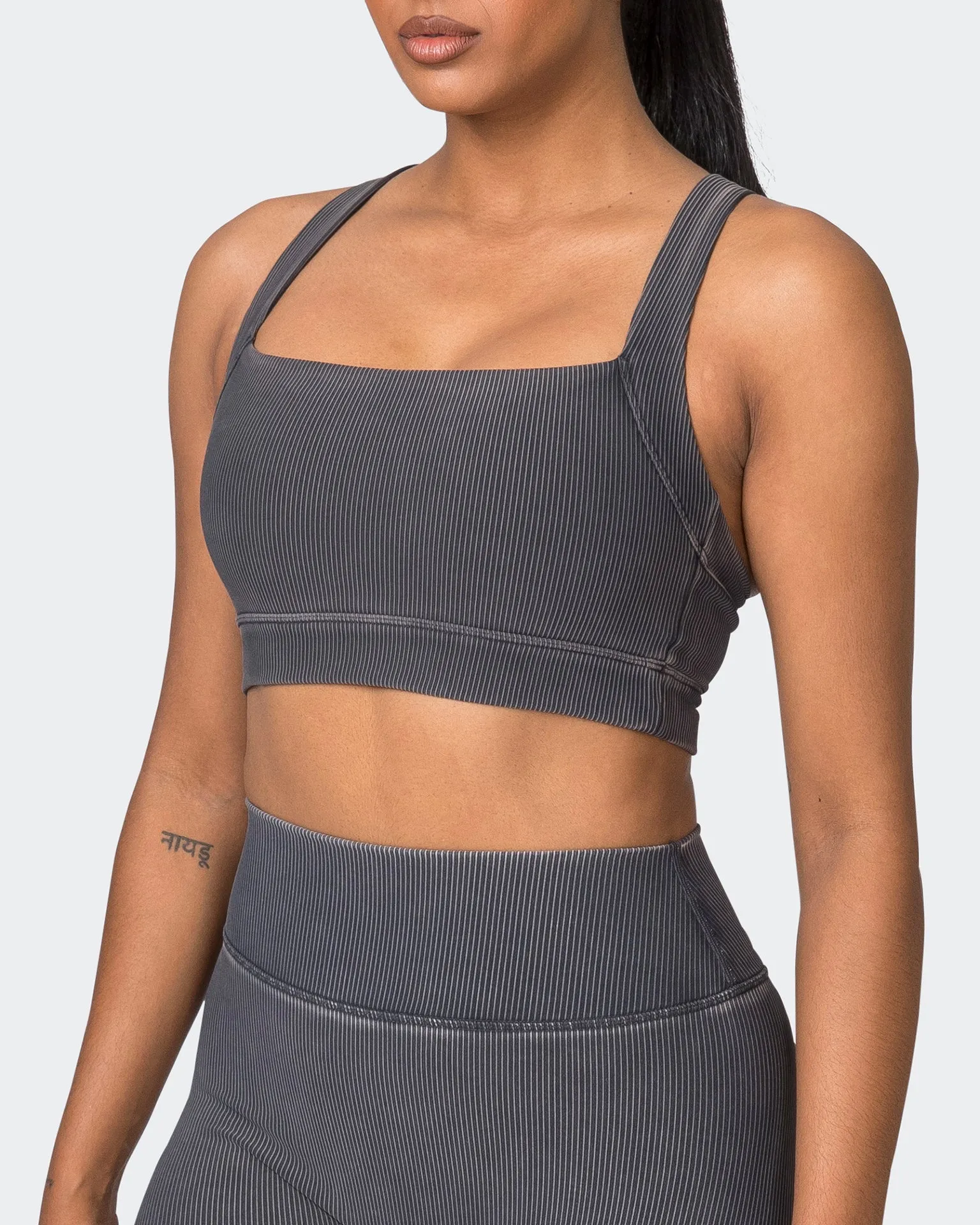 Rebound Vintage Rib Bra - Washed Black