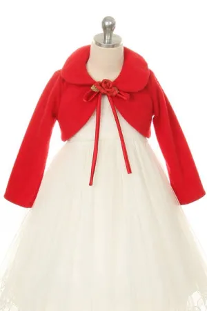 Red Classic Fleece Bolero for Girls