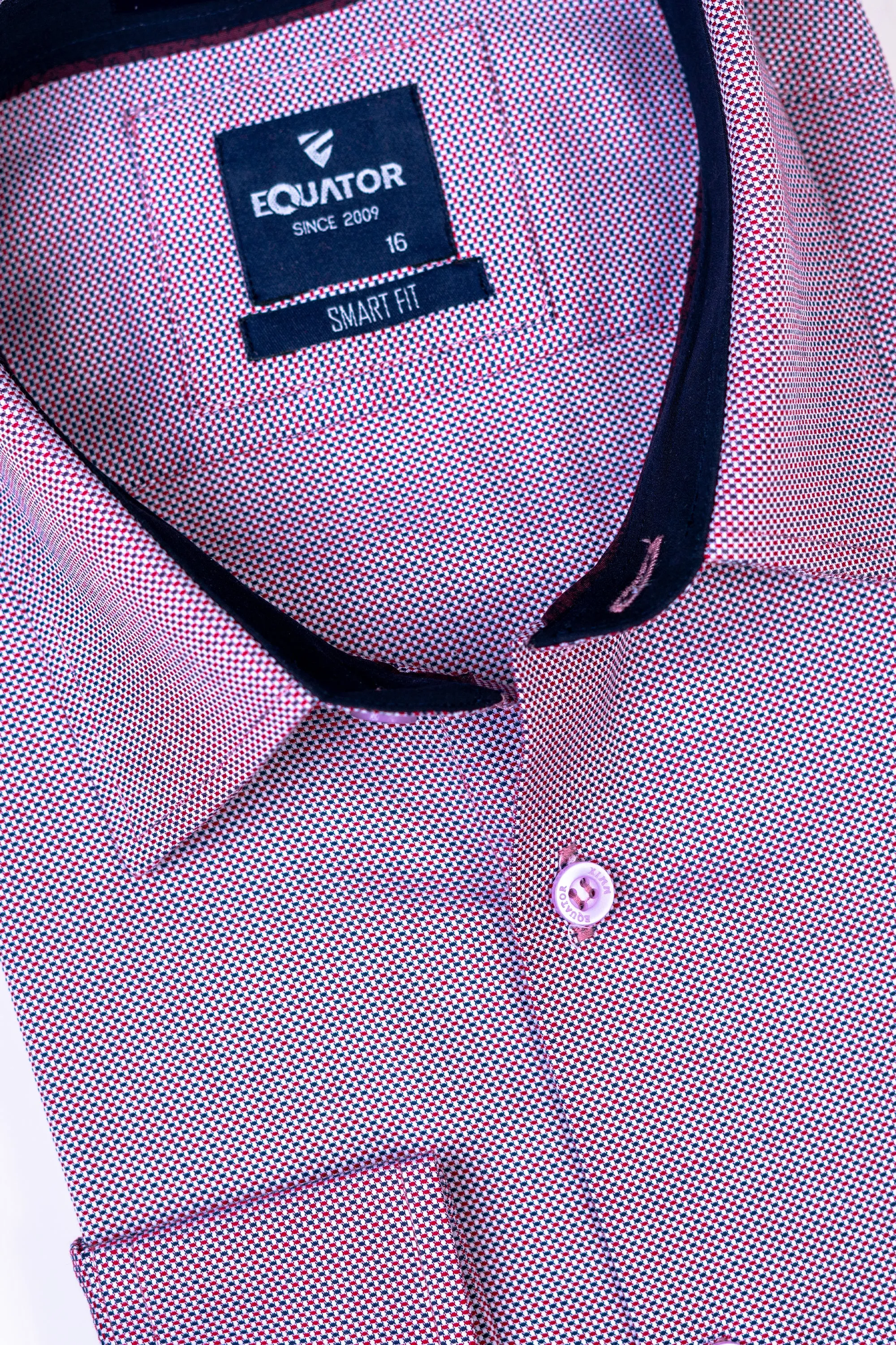 Red Patterned Formal Shirt