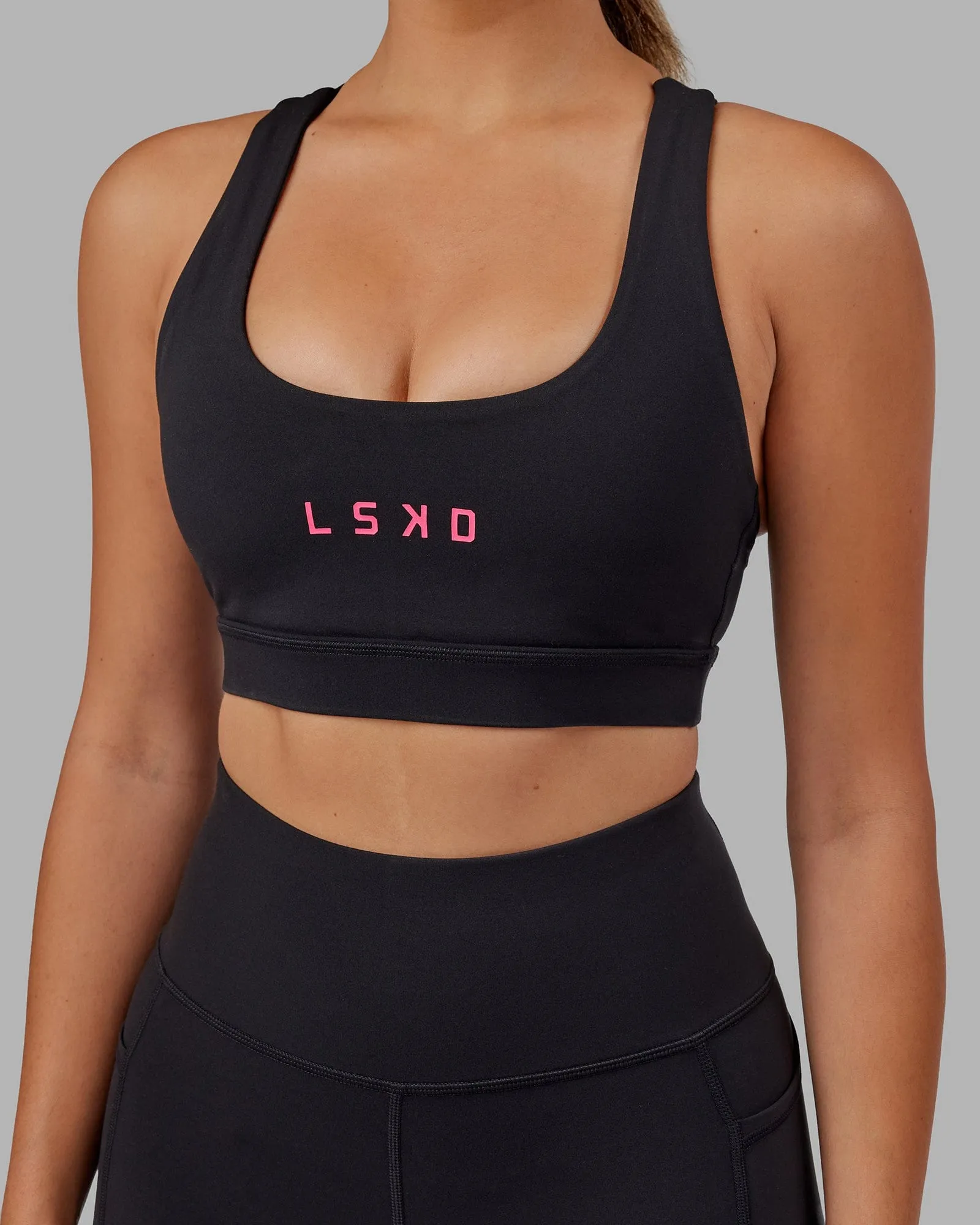 Rep Sports Bra - Black-Boysenberry