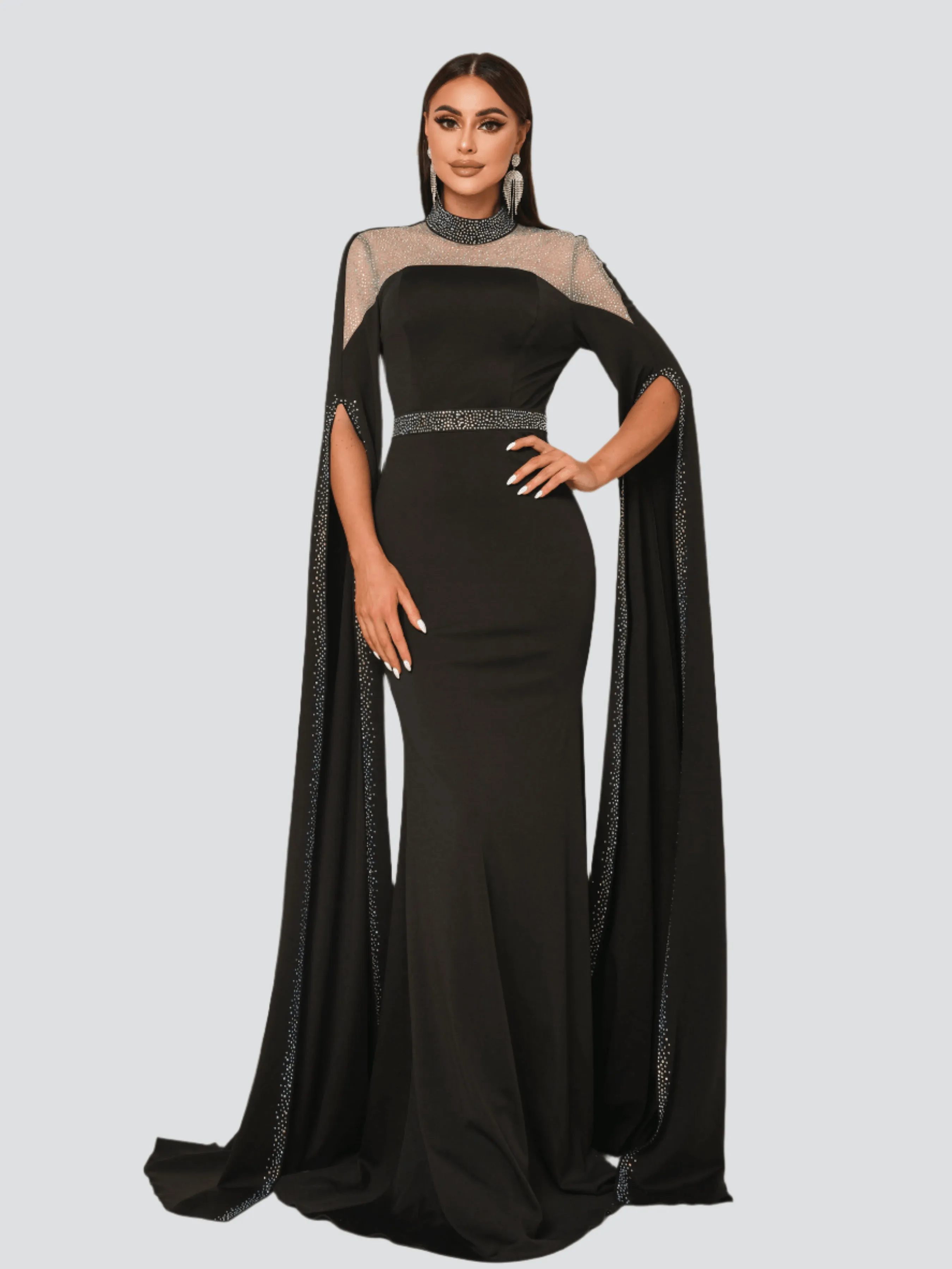Rhinestone See-through Elegant Mermaid Formal Dress GM00393
