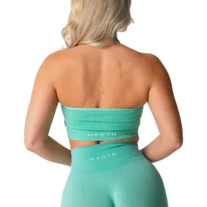 Ribbed Seamless Halter Bra Spandex Women's Fitness Elastic Top Breathable Breast Enhancement Sports Bra
