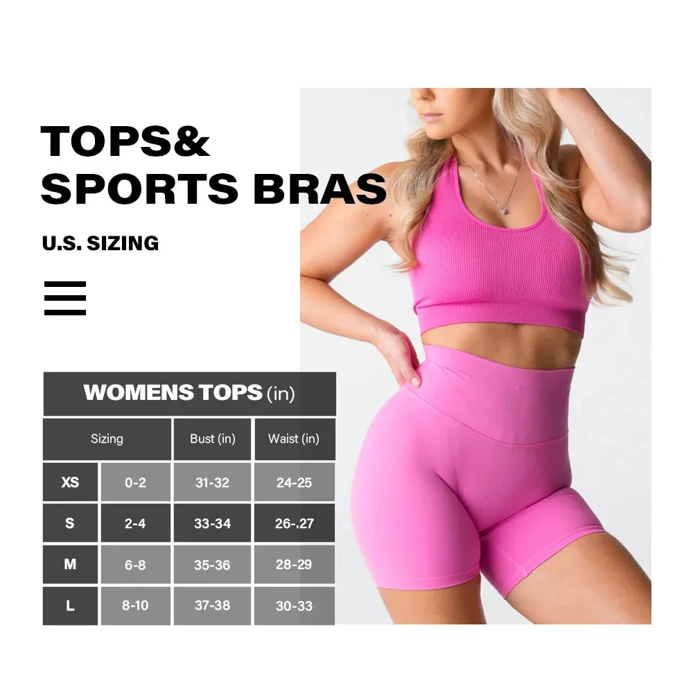 Ribbed Seamless Halter Bra Spandex Women's Fitness Elastic Top Breathable Breast Enhancement Sports Bra
