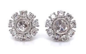 Rose Cut 2.18ct t.w. Diamond  Earrings