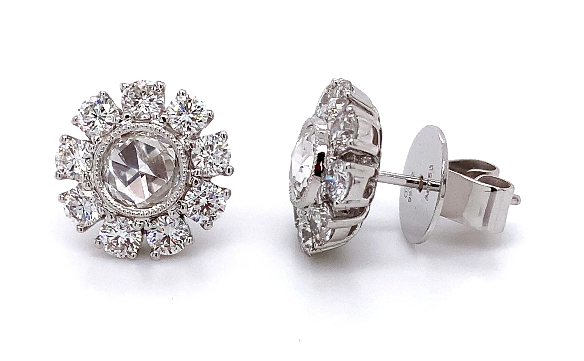 Rose Cut 2.18ct t.w. Diamond  Earrings
