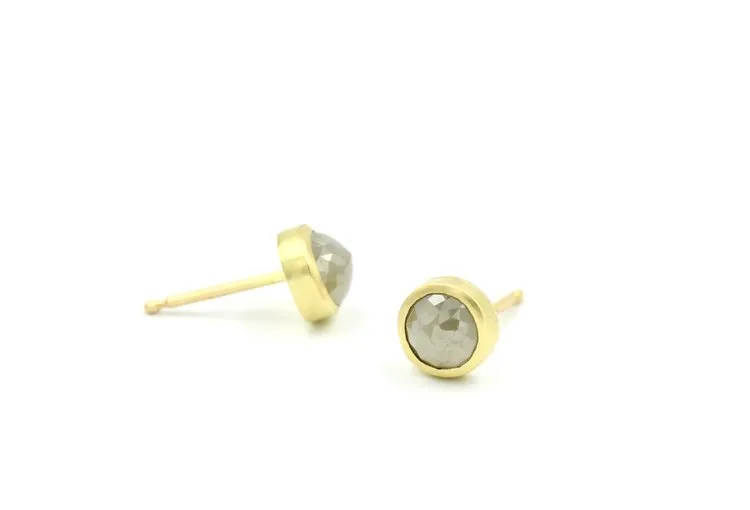 Rosecut Gray Diamonds Studs