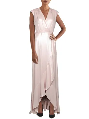 Ruffled Floor Length Tie Wrap Dress