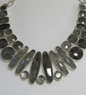 *Rutilated Quartz Crystal Gemstone Necklace