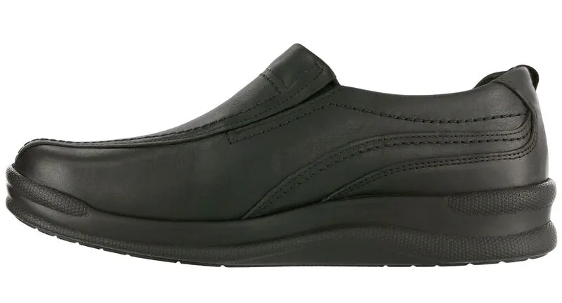 SAS Men's Cruise On Black Leather Slip-on Comfort Shoe