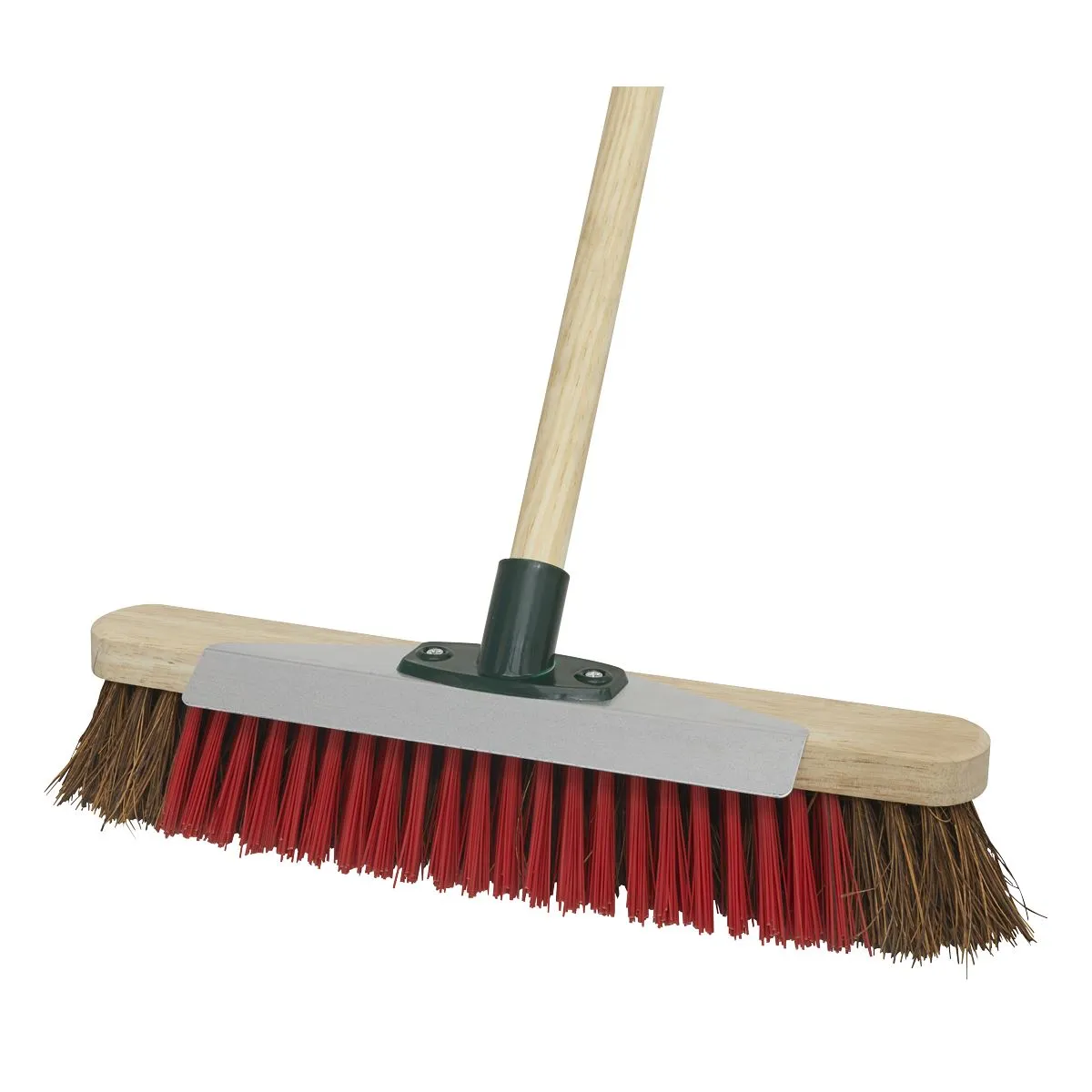 Sealey Heavy-Duty Stiff/Hard Bristle Broom with Scraper 16"(405mm)