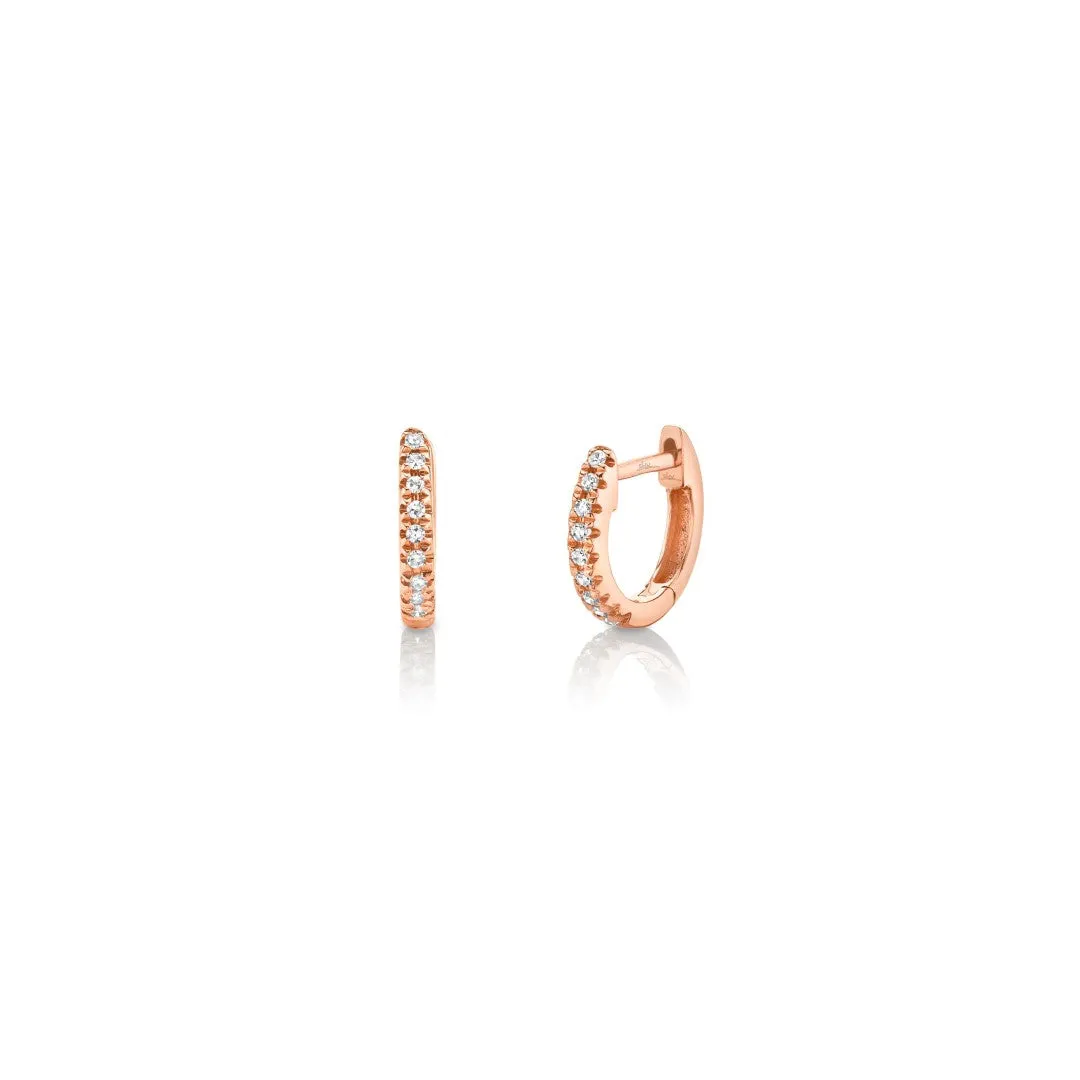 Shy Creation Small Diamond Huggie Earrings